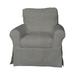 The Hamptons Collection Set of 3 Gray Sunset Trading Horizon Box Cushion Chair Slipcover Performance