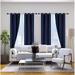 (#72) 1 Panel Navy Blue Solid Thermal Foam Lined Blackout Heavy Thick Window Curtain Drapes Bronze Grommets 63 Length