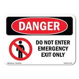 OSHA Danger Sign - Do Not Enter Emergency Exit Only | Plastic Sign | Protect Your Business Construction Site Warehouse & Shop Area | Made in The USA