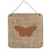 Carolines Treasures BB1041-BL-BN-DS66 Butterfly Burlap and Brown BB1041 Wall or Door Hanging Prints 6x6 multicolor