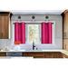 D24 Hot Pink 2-Piece Thermal Lined Kitchen Window Curtain Set 2 Blackout Tier Panels With Bronze Grommets On Top