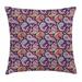Paisley Decor Throw Pillow Cushion Cover 60s and 70s Hippie Themed Motives with Geometrical and Floral Design Image Decorative Square Accent Pillow Case 20 X 20 Inches Purple by Ambesonne