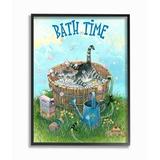 Stupell Industries Bath Time Funny Cat Cartoon Pet Design Framed Wall Art by Gary Patterson