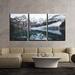 wall26 - 3 Piece Canvas Wall Art - Winter Landscape of Snow Mountain with Clear Reflection in The Lake - Modern Home Art Stretched and Framed Ready to Hang - 24 x36 x3 Panels