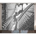 Black and White Curtains 2 Panels Set Urban Decor Skyscrapers in Manhattan and the Cloudy Sky Digital Print Window Drapes for Living Room Bedroom 108W X 84L Inches Black and White by Ambesonne