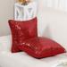 PiccoCasa Sequin Shiny Decorative Throw Cushion Covers for Sofa 18 x18 Red 2PCS