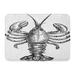 GODPOK Fish Black Sketch Lobster Hand Drawn White Crayfish Drawing Rug Doormat Bath Mat 23.6x15.7 inch
