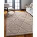 Unique Loom Diamond Trellis Shag Rug Beige 4 x 6 Rectangle Border Traditional Perfect For Living Room Bed Room Dining Room Office