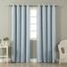 Quality Home Basic Thermal Blackout Curtains - Antique Bronze Grommet Top - Sky Blue (Set of 2 Panels)