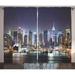 New York City Manhattan Skyline Living Room Curtains 2Panels Set 108x90 Inches