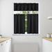3PC BLACK SOLID KITCHEN WINDOW DRESSING LINED BLACKOUT CURTAIN PANEL 2 TIER+1 VALANCE K3