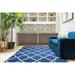 Furnish my Place Contemporary Trellis Modern Geometric Area Rug Red 635 Blue