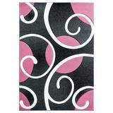 United Weavers Bristol Area Rug 2050 10386 Riley Pink Curls Loops 2 7 x 7 4 Rectangle