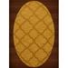 Dalyn Dover Area Rug DV8 Dv8 Butterscotch Quaterfoil Trellis 6 x 9 Oval