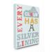 The Kids Room By Stupell Red Blue and Yellow Every Cloud Has A Silver Lining Textured Typography Stretched Canvas Wall Art 16 x 20