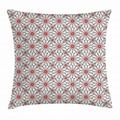 Geometric Throw Pillow Cushion Cover Trippy Flower Figures with Tribal Shapes Ethnic in New Modern Artful Image Decorative Square Accent Pillow Case 20 X 20 Inches Red Black White by Ambesonne