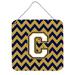 Carolines Treasures CJ1057-CDS66 Letter C Chevron Navy Blue and Gold Wall or Door Hanging Prints 6x6 multicolor