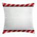Candy Cane Throw Pillow Cushion Cover Horizontal Borders Frame with Red and White Sweetie Pattern in Abstract Style Decorative Square Accent Pillow Case 18 X 18 Inches Red White by Ambesonne