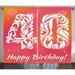 40th Birthday Curtains 2 Panels Set Happy Greeting Theme Celebration Number Forty Artistic and Starry Window Drapes for Living Room Bedroom 108W X 63L Inches Pink Orange White by Ambesonne