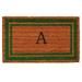 Momentum Mats Green Border Monogram Doormat (1 6 x 2 6)