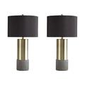 Signature Design by Ashley Contemporary Jacek Table Lamp (Set of 2) Gray/Brass Finish