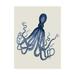 Trademark Fine Art Octopus Print Blue On Cream C Canvas Art by Fab Funky