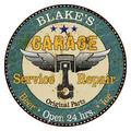 BLAKE S Garage 14 Round Metal Sign Man Cave Home Wall DÃ©cor 100140027129