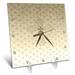 3dRose Gold Cross with Jewel Look on Larger Gold Cross Desk Clock 6 by 6-inch