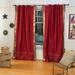 Lined-Maroon Tie Top Sheer Sari Curtain / Drape / Panel - 43W x 108L - Pair