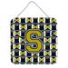 Carolines Treasures CJ1074-SDS66 Letter S Football Blue and Gold Wall or Door Hanging Prints 6x6 multicolor