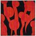 SAFAVIEH Soho Josie Abstract Wool Area Rug Black/Red 6 x 6 Square