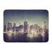 GODPOK Bright Scape New York City Panorama Night Concept Skyline Manhattan Rug Doormat Bath Mat 23.6x15.7 inch