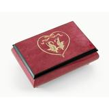 Romantic Red-Wine Swans in Heart Outline Sorrento Inlaid Music Box - Home on the Range