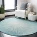 SAFAVIEH Evoke Vana Abstract Sunburst Area Rug Aqua/Ivory 6 7 x 6 7 Round