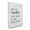 Stupell Industries Together Home Family Inspirational Word On Wood Texture Design Canvas Wall Art by Lettered and Lined