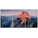wall26 - 3 Panel Canvas Wall Art - Majestic Natural Landscape Triptych Canvas Series - Yosemite at Sunrise - Giclee Print Gallery Wrap Modern Home Art Ready to Hang - 24 x36 x 3 Panels