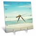 3dRose Gentle Ocean Waves beach theme art Desk Clock 6 by 6-inch