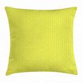 Geometric Throw Pillow Cushion Cover Abstract Flower Silhouettes with Hand Drawn Monochrome Design Print Decorative Square Accent Pillow Case 24 X 24 Inches Yellow Green and White by Ambesonne