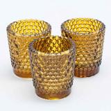 Richland Votive Holder Hobnail Amber Set of 12