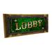 Framed Green Lobby 4 x12 Metal Sign Wall DÃ©cor for Home and Office