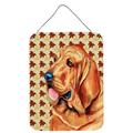 Carolines Treasures LH9106DS1216 Bloodhound Fall Leaves Portrait Wall or Door Hanging Prints 12x16 multicolor