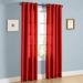 1 PANEL Nancy SOLID RED SEMI SHEER WINDOW FAUX SILK ANTIQUE BRONZE GROMMETS CURTAIN DRAPES 55 WIDE X 95 LENGTH