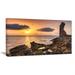 DESIGN ART Historic Ruins at Sunset Africa - Extra Large Seashore Canvas Art 20 in. wide x 12 in. high