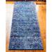 Unique Loom Assisi Augustus Rug Navy Blue/Black 2 2 x 6 9 Runner Floral Bohemian Perfect For Bathroom Hallway Mud Room Laundry Room