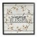 Stupell Industries Simply Blessed Flower Farm Rustic Wood Textured Word Design Framed Giclee Texturized Art by Kimberly Allen