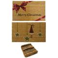 Rubber-Cal Christmas Doormat Kit - 2 Coir Christmas Door Mats & 1 Boot Scraper