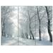 Design Art Winter Country Lane on Frosty Morning 3 Piece Photographic Print on Wrapped Canvas Set