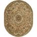 SAFAVIEH Classic Chandler Floral Bordered Wool Area Rug Taupe/Light Green 4 6 x 6 6 Oval