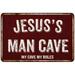 JESUS S Man Cave Sign Garage Mancave Decor Accessories Signs Vintage Retro Rustic Tin Wall Art Name Home Beer Dads Gift 8 x 12 Matte Finish Metal 108120003185