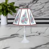 Renovator s Supply Rose Metal Table Lamp Parchment Shade w/Metal Base 6 3/4 dia. Parchment Shade Satin Trim